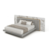 Modern Minimalist Tufted Headboard King Bed, Anti-Mite High-Elastic Comfort Bed for Villa Master Bedrooms
