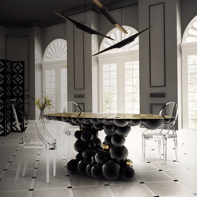 Factory Can Customize Size Villa Spherical Living Room Dining Table 8-seater Luxury Waterproof Dining Table Dining Table