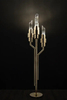 Contemporary Three-Arm Floor Lamp with Gold Accents And Clear Glass Tubes for Stylish Home Lighting