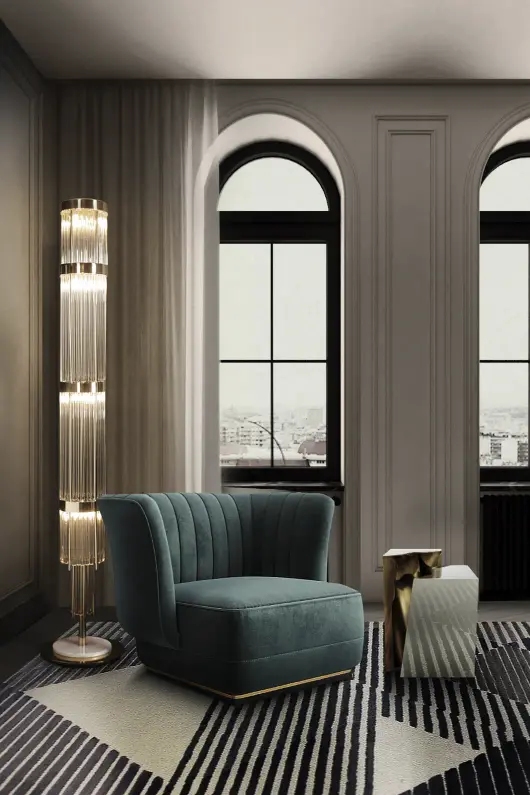 Sleek Tall Crystal Floor Lamp with Gold Accents And Geometric Design for Contemporary Home Lighting