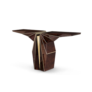 Cross-Border Wholesale Gold-Plated Stainless Steel Bird-Shaped Entryway Console Table, Glass Top Decorative Table for Living Room And Garden