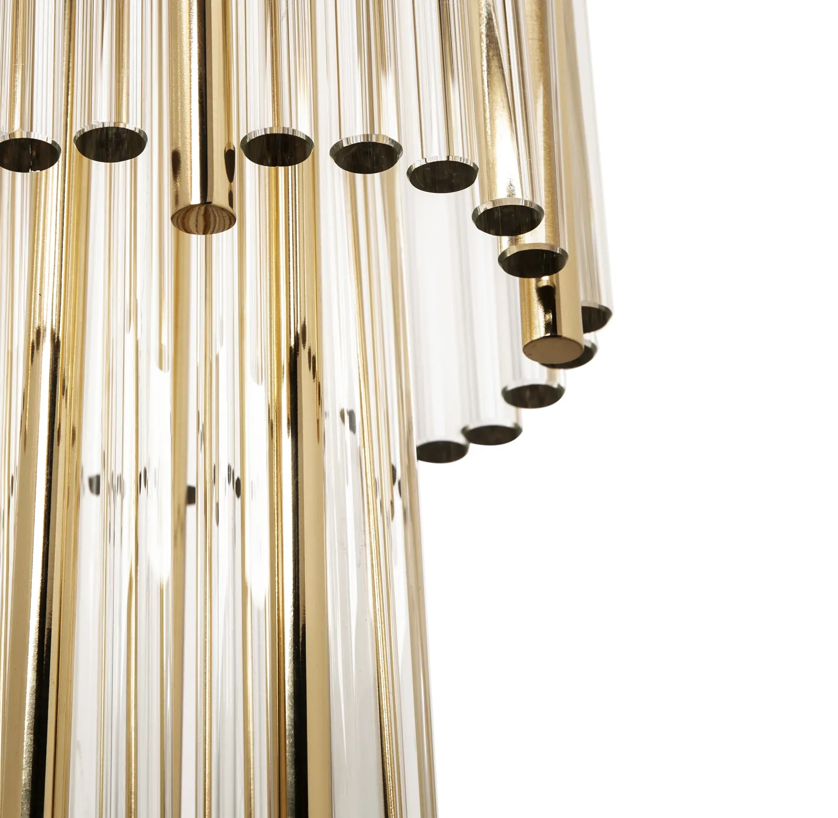 Elegant Crystal Pendant Light with Gold-Plated Brass for A Striking Beacon of Illumination
