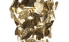 Dramatic Pendant Lamp with Hammered Brass Leaves And Crystal Accents for Bold Interior Decor