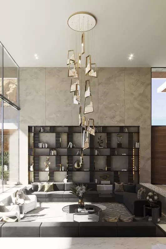 Artistic Gold And Glass Chandelier with Geometric Design for Unique Home Lighting
