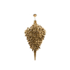 Elegant Heart-Shaped Chandelier with Cascading Golden Leaves And Textured Fringe for Artistic Home Lighting