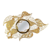 European Luxury Gold-Plated Entryway Mirror, High-Definition Vanity Mirror for Bathroom, Corridor, And Living Room Decor