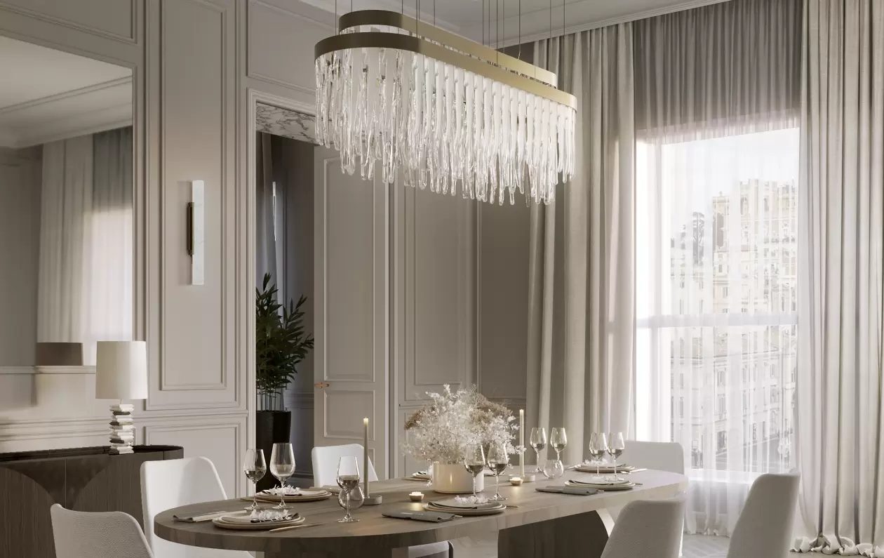 Luxurious Gold And Crystal Pendant Light with Contemporary Design, Perfect for Dining Rooms And Living Spaces, Enhancing Elegance And Style