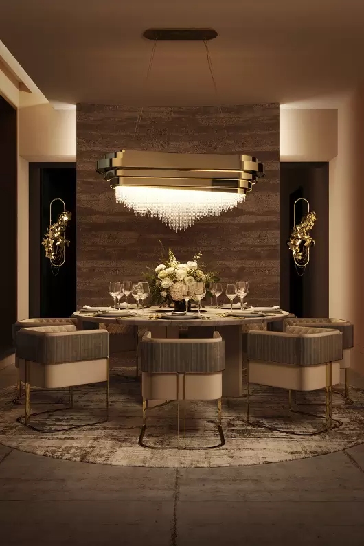 Sophisticated Multi-Layer Gold And Crystal Pendant Light with Contemporary Design, Perfect for Elevating The Style of Dining Rooms And Modern Spaces