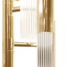 Sophisticated Gold And Clear Glass Pendant Light with Modern Tubular Design, Perfect for Elevating Dining Rooms And Contemporary Living Spaces
