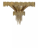 Elegant Plafond Light Fixture with Gold-Plated Brass And Gold Teak Crystals for Classic And Modern Interiors