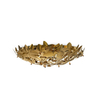 Contemporary Plafond Light Fixture in Gold-Plated Hammered Brass And Amber Crystals for Bold Interiors