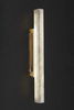 Sleek Gold And Alabaster Dual-Bar Vertical Wall Sconce for Contemporary Elegance in Living Spaces