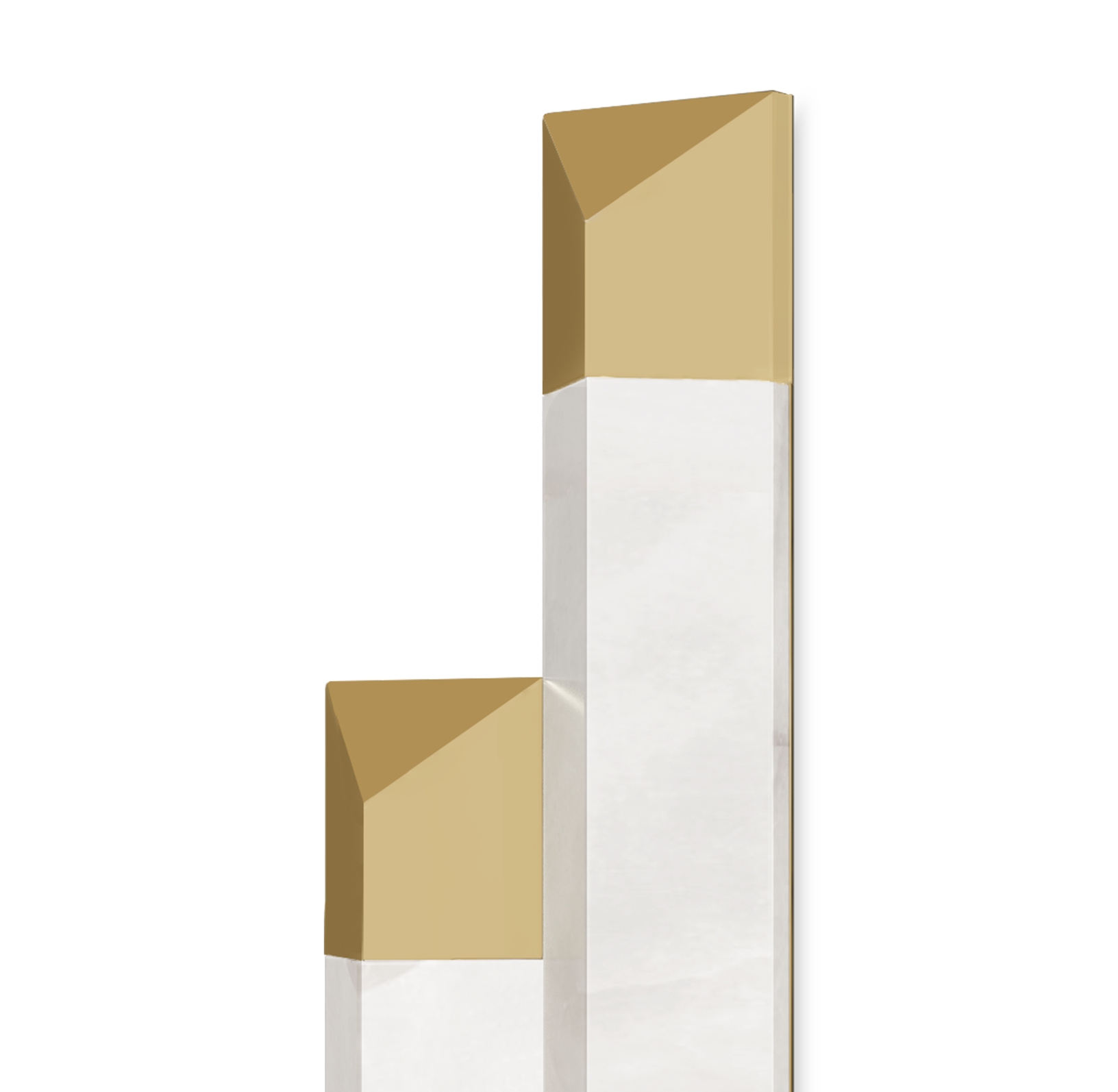 Minimalist Alabaster And Gold Vertical Wall Light for Modern Home Illumination
