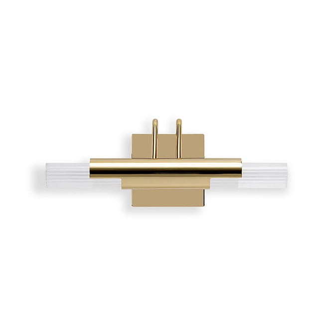 Brass And Glass Horizontal Wall Sconce – Minimalist Wall Light for Bathrooms And Hallways