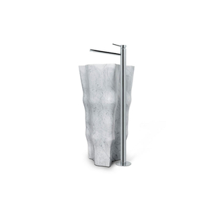 Nordic Minimalist Thickened Marble Freestanding Wash Basin, Water-Saving Bathroom Vanity Sink for Malls And Restrooms