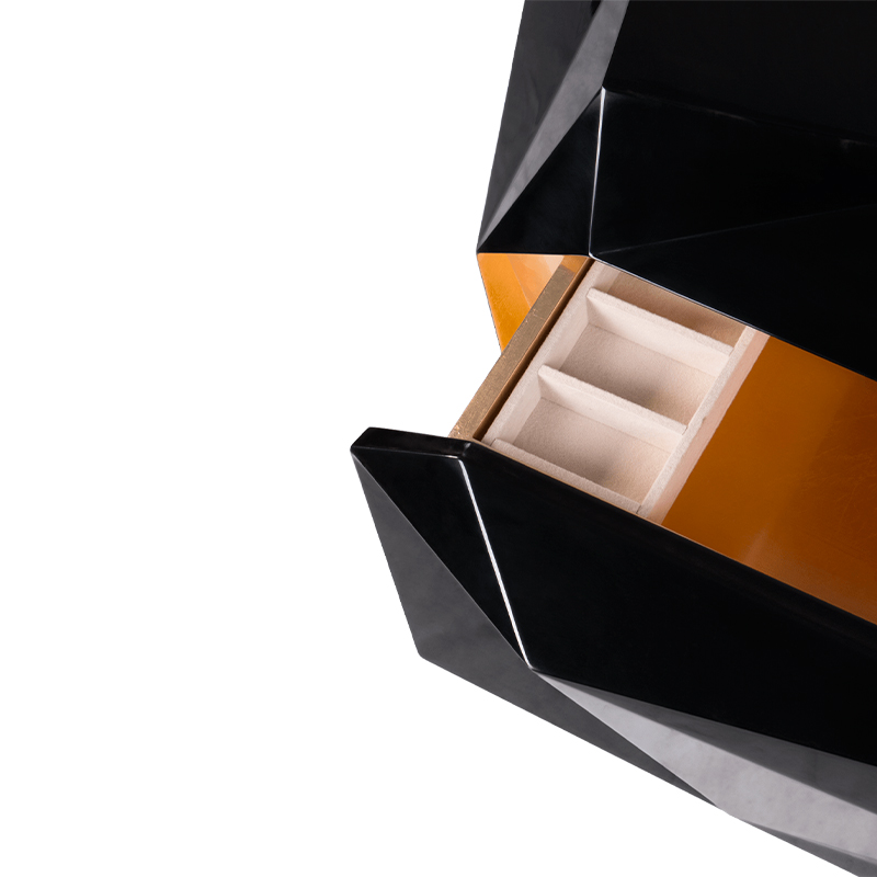 High-End Luxury Bedside Table with Drawer Compartment – Elegant Storage Nightstand for Villa And Hotel Bedrooms – Modern Design, Sturdy Build, Perfect for Sophisticated Spaces