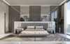 Modern Minimalist Tufted Headboard King Bed, Anti-Mite High-Elastic Comfort Bed for Villa Master Bedrooms