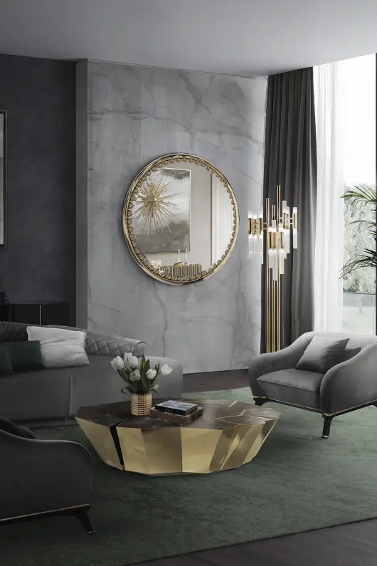 Sleek Multi-Arm Floor Lamp with Gold Accents And Clear Glass Tubes for Contemporary Home Lighting