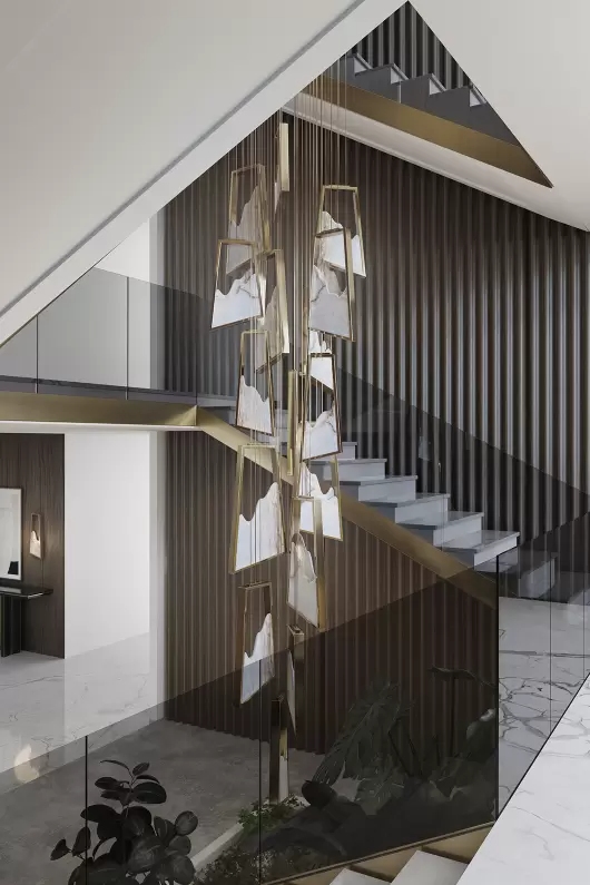 Artistic Gold And Glass Chandelier with Geometric Design for Unique Home Lighting