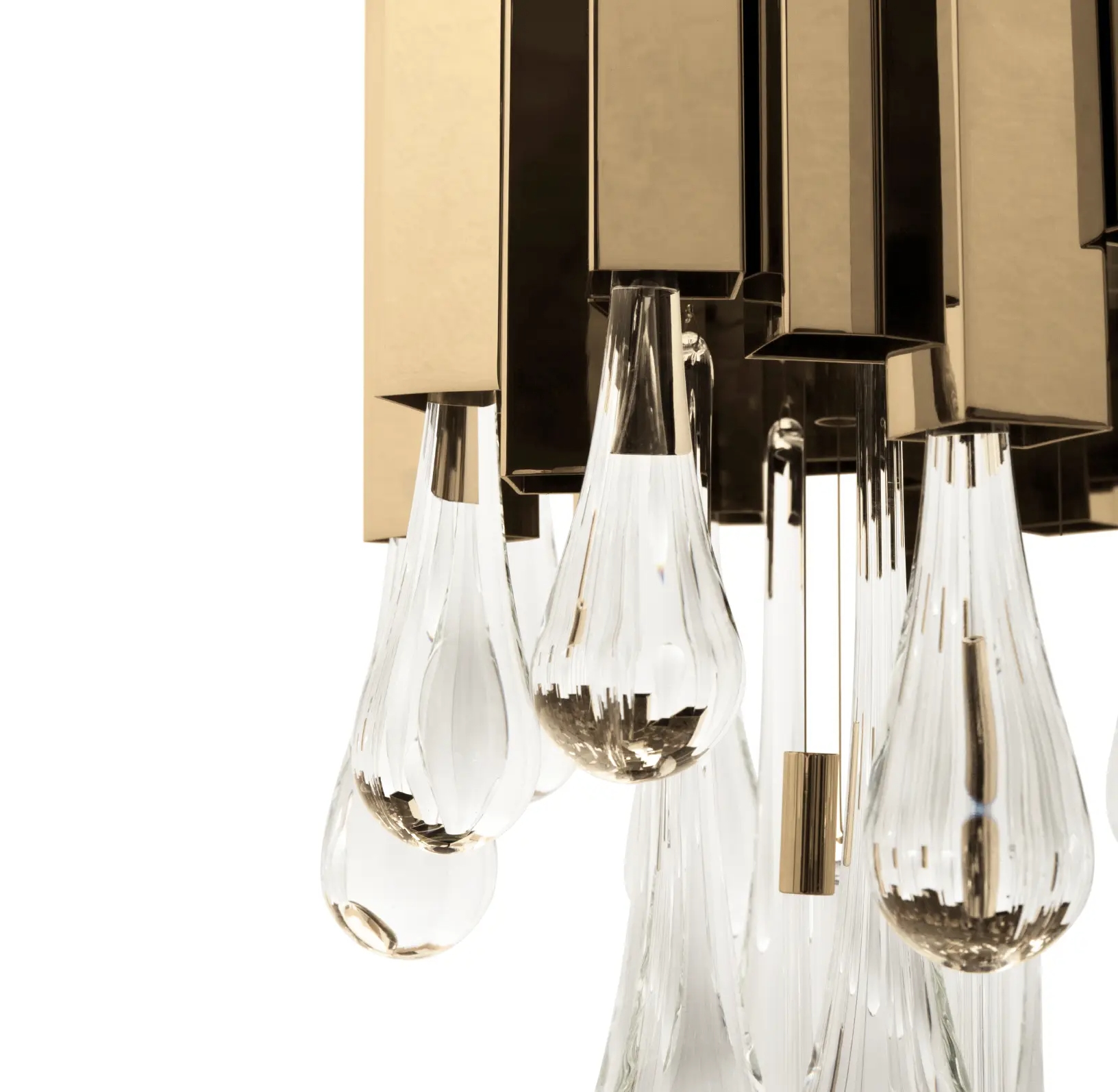 Elegant Crystal Chandelier with Gold Accents And Cascading Design for Luxurious Home Lighting