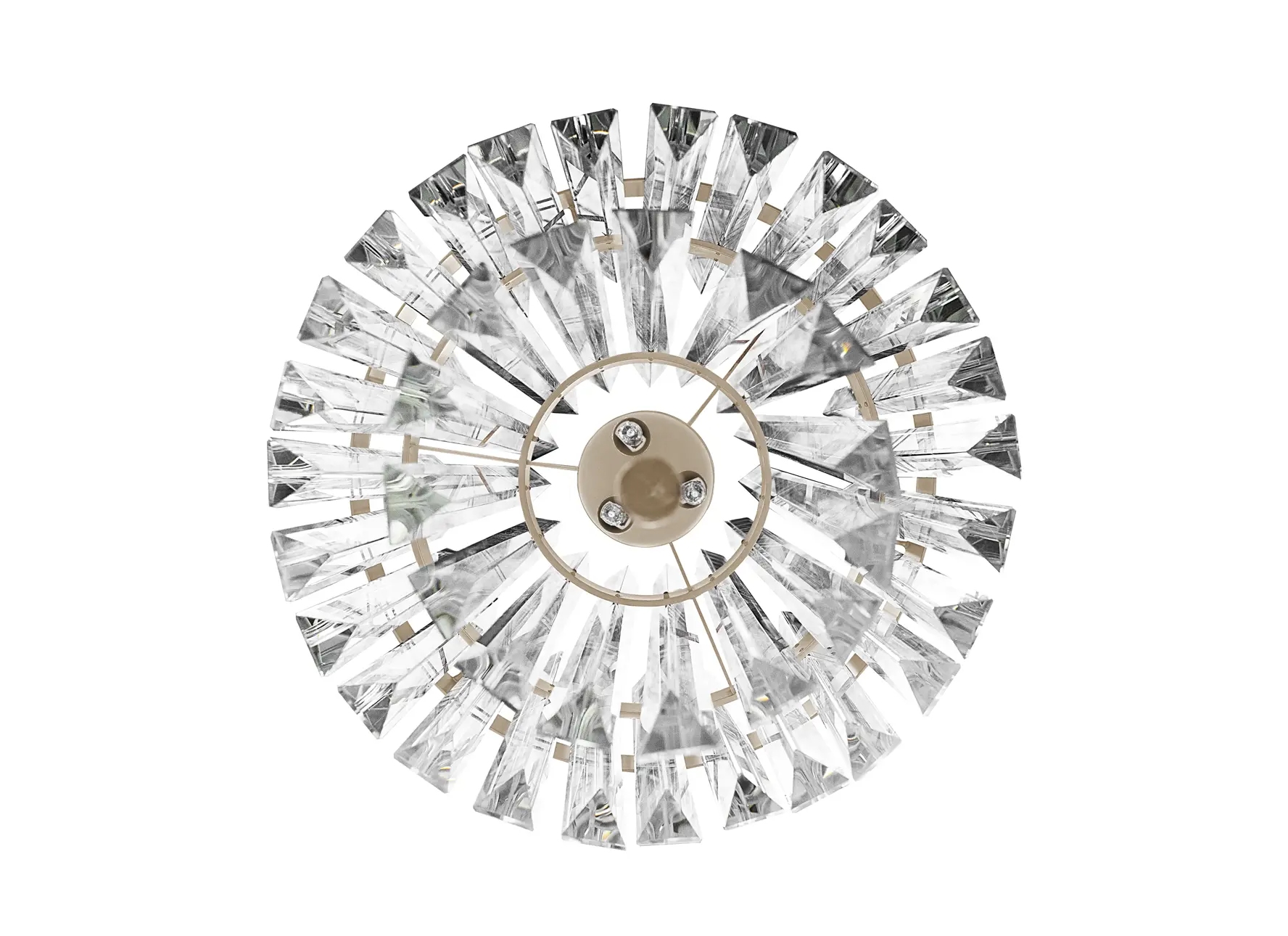 Elegant Pendant Light Inspired by Iconic Architecture with Gold-Plated Brass And Crystal Glass