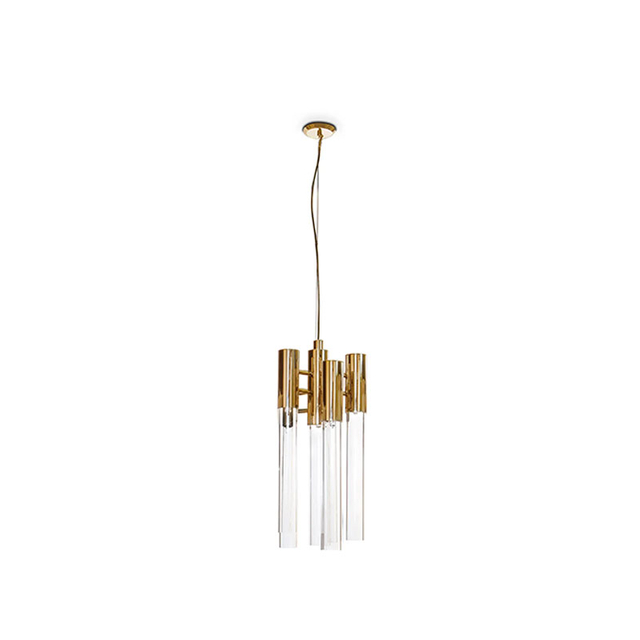 Modern Luxury Pendant Lamp with Gold-Plated Brass and Crystal Glass for Elegant Home Decor