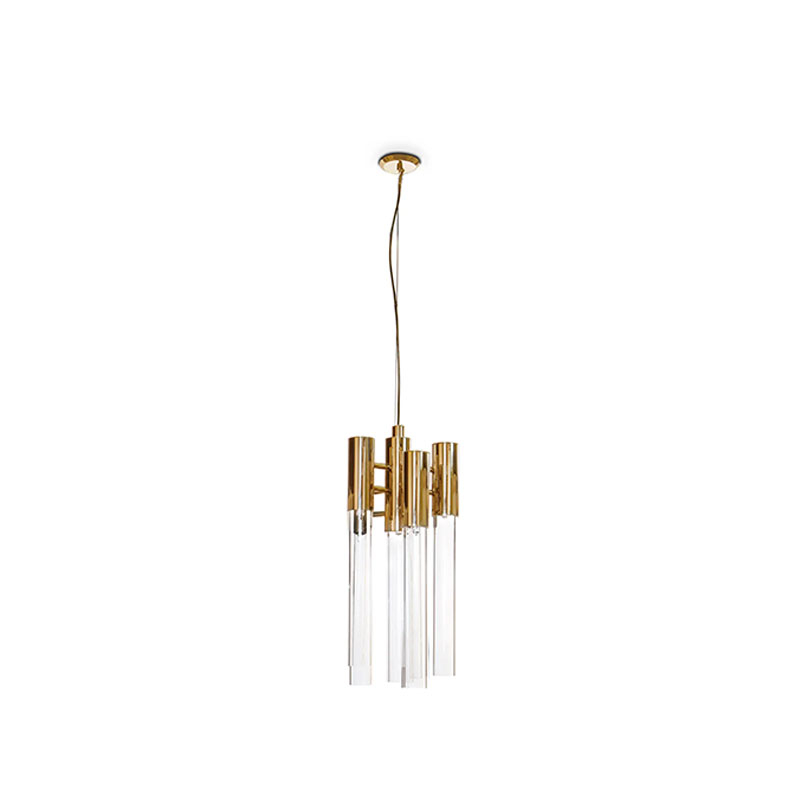 Modern Luxury Pendant Lamp with Gold-Plated Brass and Crystal Glass for Elegant Home Decor