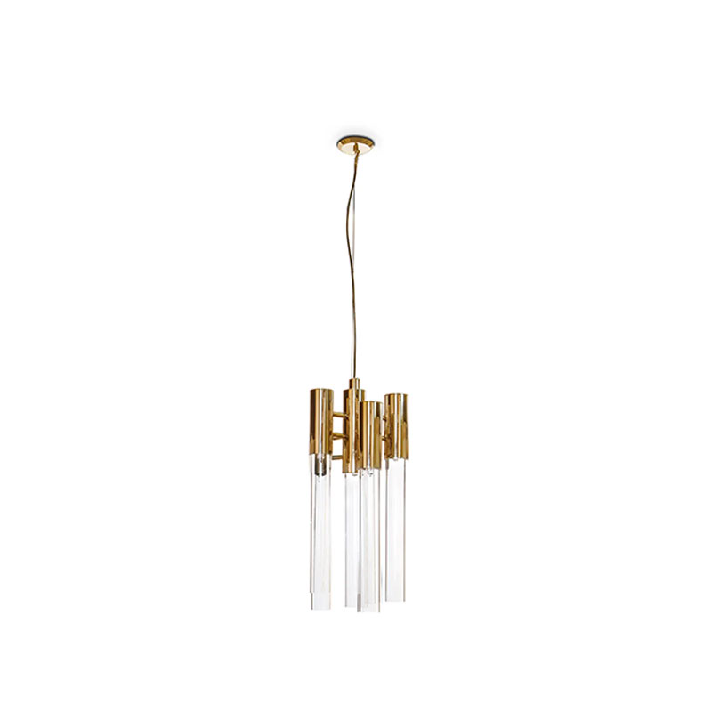 Modern Luxury Pendant Lamp with Gold-Plated Brass and Crystal Glass for Elegant Home Decor