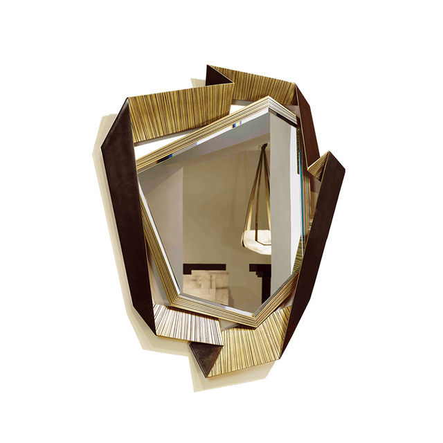 Original Factory Bird-Shaped Luxury Gold-Plated Stainless Steel Bathroom Mirror, Wall-Mounted Decorative Mirror for Entryway
