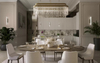 Luxurious Gold And Crystal Pendant Light with Contemporary Design, Perfect for Dining Rooms And Living Spaces, Enhancing Elegance And Style