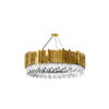 Stylish Gold And Crystal Pendant Light with Modern Triangular Design, Perfect for Adding Elegance To Dining Rooms And Living Spaces