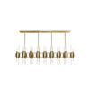 Sleek Gold And Glass Linear Pendant Light with Modern Geometric Design, Perfect for Adding A Touch of Elegance To Dining Rooms And Contemporary Interiors