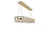 Elegant Gold And Crystal Pendant Light with Modern Layered Design, Ideal for Enhancing Style And Luxury in Dining Rooms And Contemporary Spaces