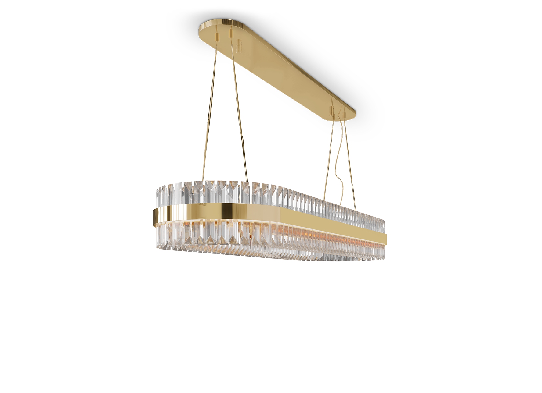 Elegant Gold And Crystal Pendant Light with Modern Layered Design, Ideal for Enhancing Style And Luxury in Dining Rooms And Contemporary Spaces