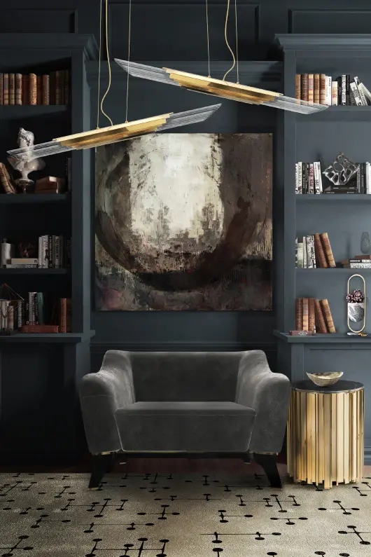Sleek Modern Gold And Crystal Pendant Light with Geometric Design, Perfect for Adding A Touch of Elegance To Dining Rooms And Contemporary Spaces