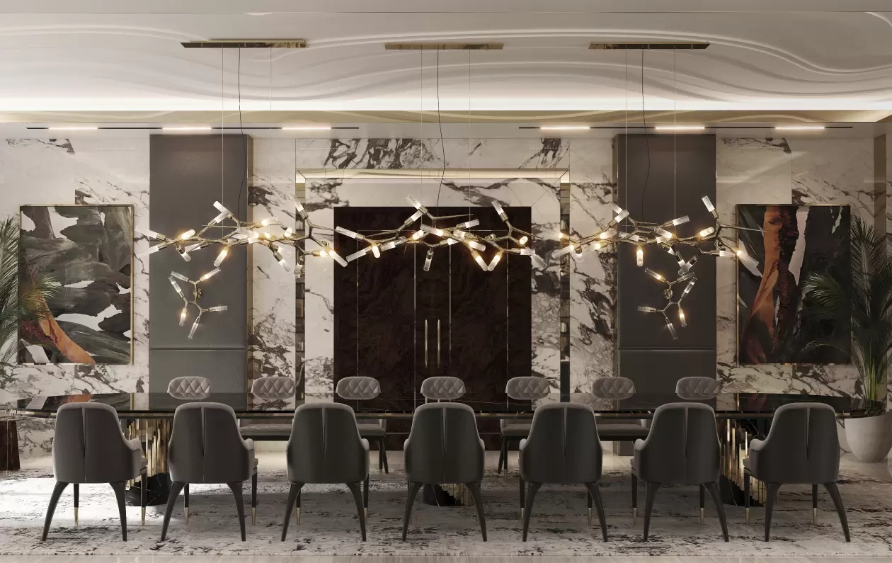 Innovative Gold Starburst Pendant Light with Modern Design, Perfect for Adding A Bold Statement To Contemporary Dining Rooms And Living Spaces