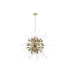 Stunning Gold And Clear Glass Starburst Pendant Light with Modern Design, Ideal for Creating A Bold Statement in Contemporary Interiors