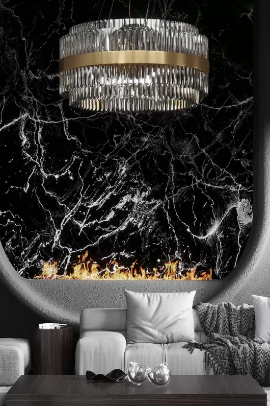 Luxurious Gold And Crystal Drum Pendant Light with Contemporary Layered Design, Ideal for Adding Glamour To Dining Rooms And Modern Interiors