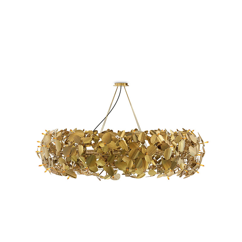 Elegant Gold Leaf Pendant Light with Nature-Inspired Design, Perfect for Adding A Touch of Sophistication To Modern Dining Rooms And Living Areas