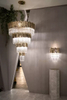 Elegant Gold And Crystal Wall Lamp with Modern Layered Design, Perfect for Adding A Touch of Glamour To Any Room