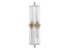 Modern Clear Crystal Wall Sconce with Elegant Gold Bands, Ideal for Sophisticated And Streamlined Decor