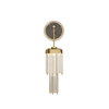 Luxury Round Marble Base Wall Light with Golden Rod and Crystal Tubes