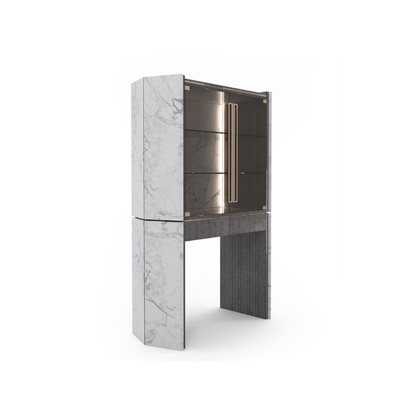 Modern Stylish Multi-Functional Wine Cabinet with LED Lighting, Freestanding Wine Cellar And Display Cabinet for Living Room