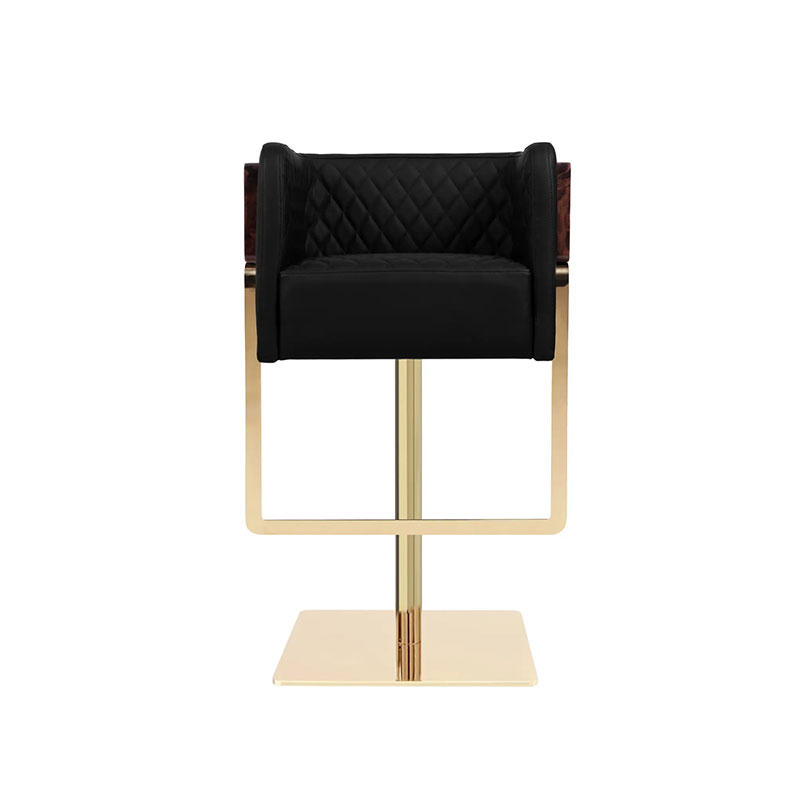 Wholesale Hot-Selling Luxury Gold-Plated Stainless Steel Bar Stool, High-Stool Dining Chair for KTV, Bars, Lounges, And Tea Shops