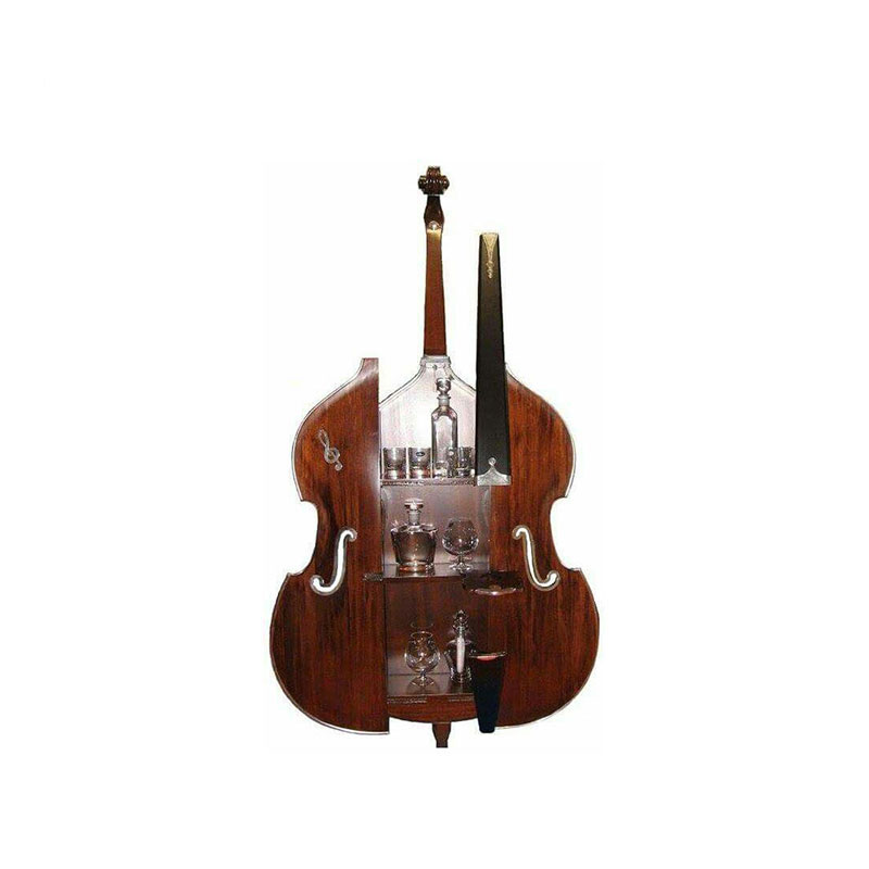 Cross-Border Luxury Creative Violin-Shaped Wine Cabinet, Multi-Functional Home Bar Display with Non-Slip Shelves