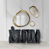European Vintage Copper Frame Mirror Set, High-Definition Feng Shui Decorative Mirror for Bathroom, Living Room, And Entryway