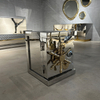 Villa Dining Room And Study Stainless Steel Wine Cabinet, Compact Freestanding Wine Storage with Non-Slip Shelves