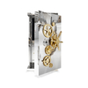 Stainless Steel Wine Cabinet with Helm Handle for Dining Room, European Luxury Villa Multi-Functional Wine Rack