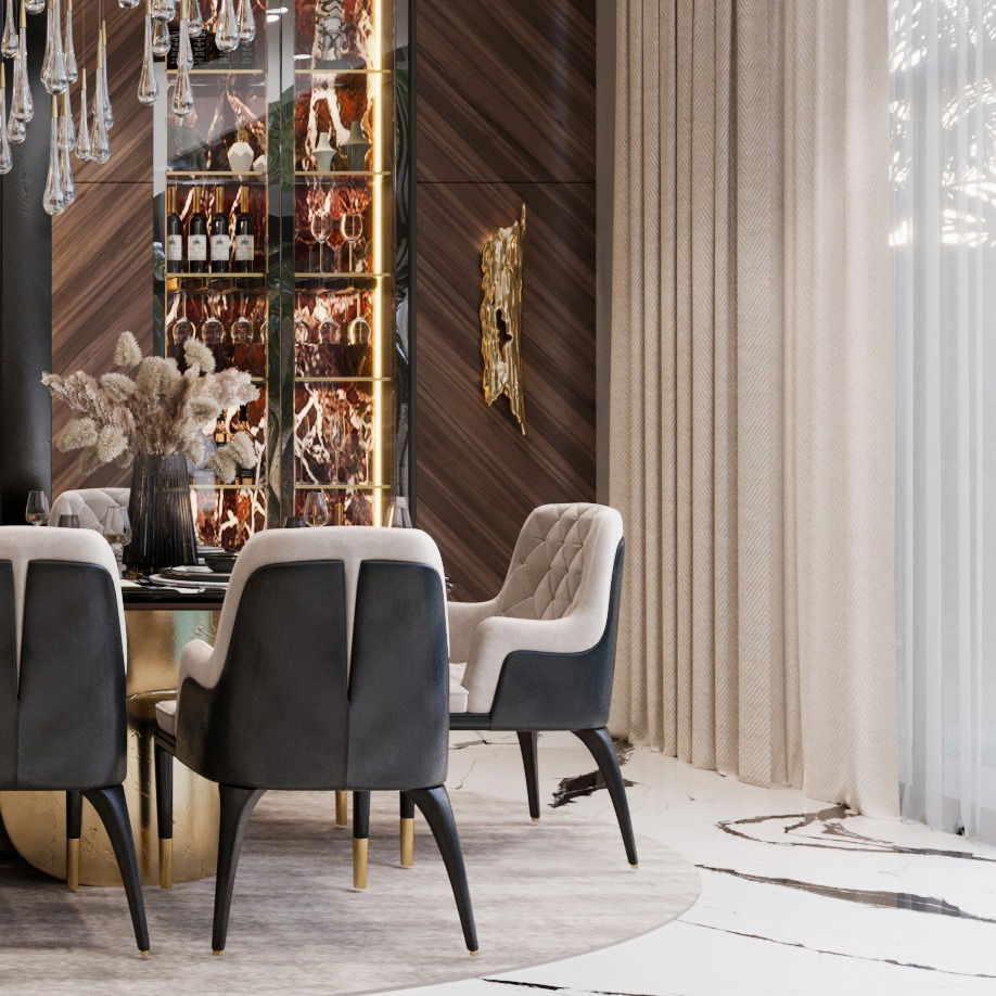 Factory Direct Luxury Villa Dining Chair with Comfortable Cushion, Elegant Dining And Vanity Chair for Home And Bedroom