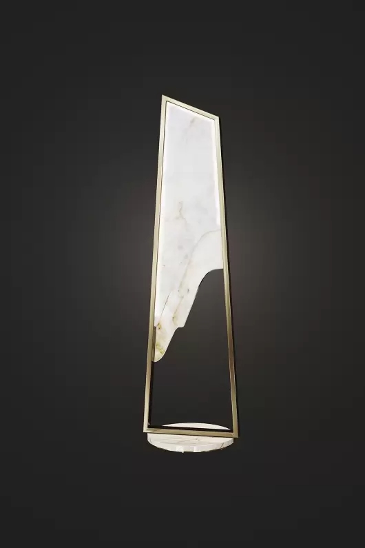 Sleek Modern Floor Lamp with Marble Base And Gold Frame for Contemporary Home Decor